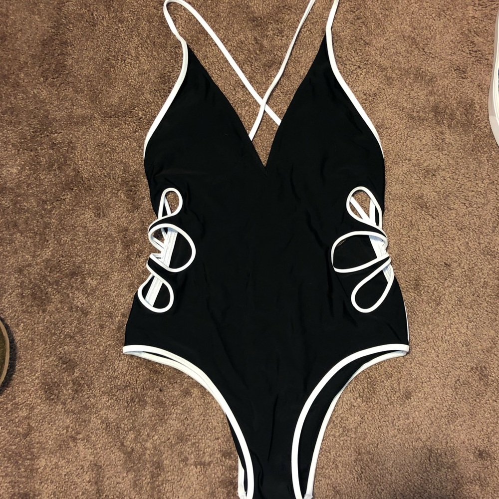 Black Arie one-piece bathing suit